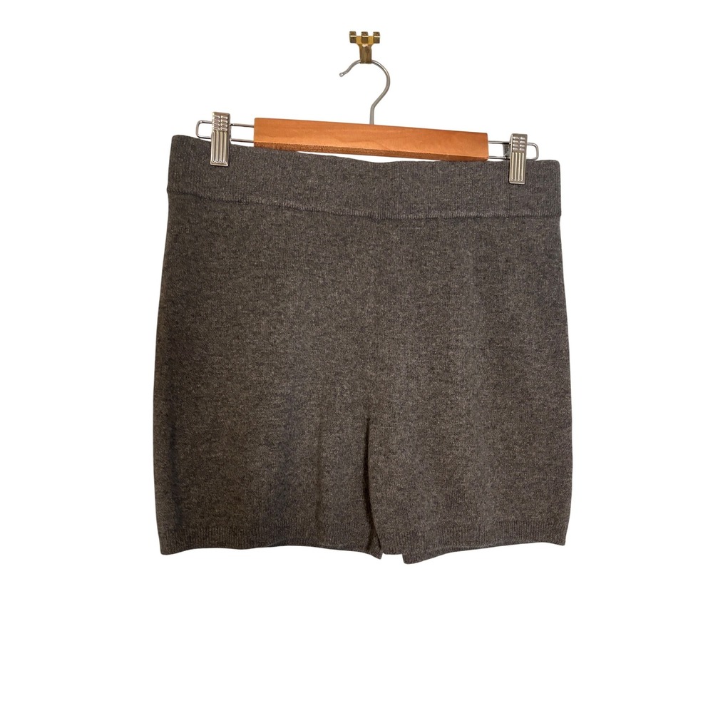 Daily Drills 100% Cashmere Knit Shorts Charcoal Grey Heather Lounge Size Large